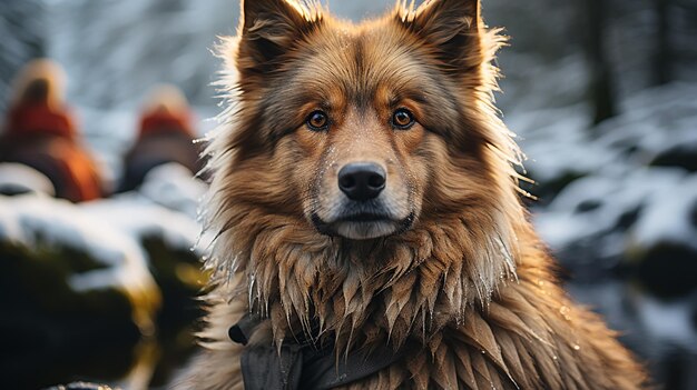 Photo a dog with a bow tie on it's neck