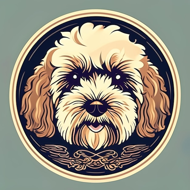 Photo dog with a bow vector illustration