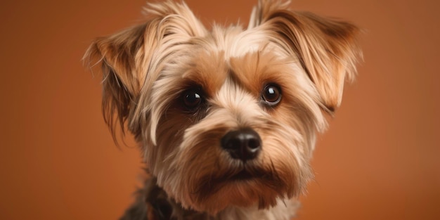 A dog with a brown background