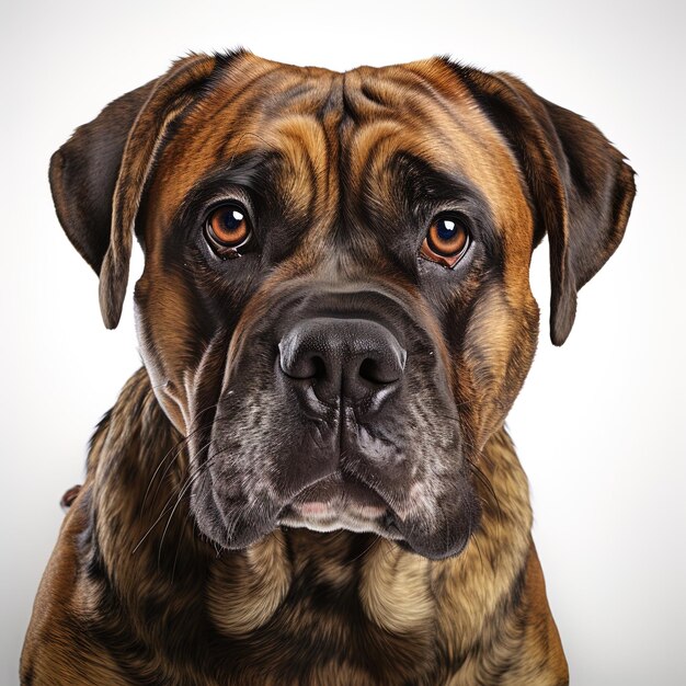 Photo a dog with a brown and black face and a black nose