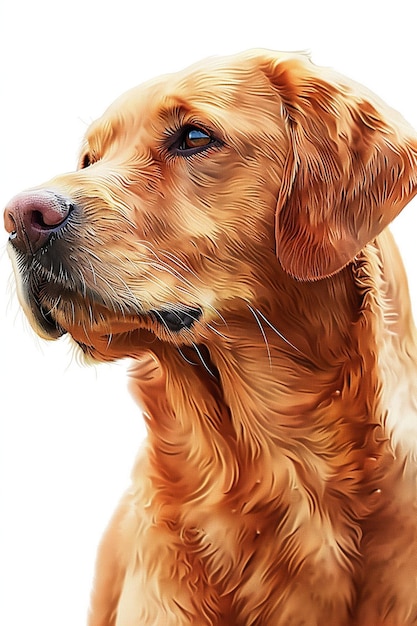 a dog with a brown nose and a white background
