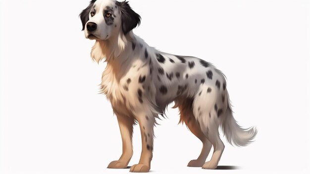 A dog with a coat of fur and spots