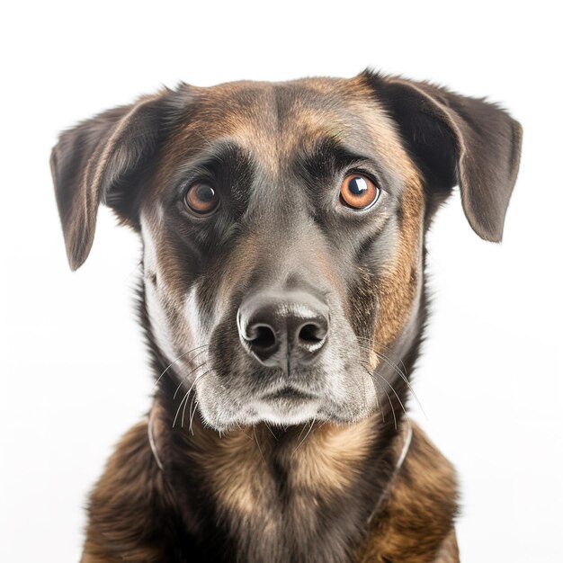 Photo a dog with a collar and a collar is looking at the camera.