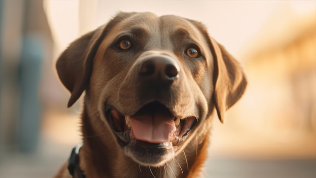 "チョコレート"と書かれた襟をかぶった犬