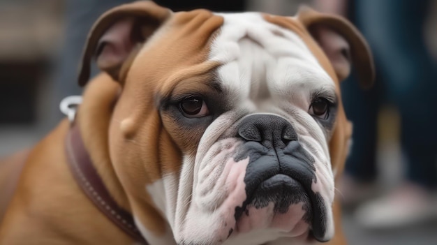 Photo a dog with a collar that says'english bulldog'on it