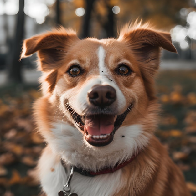 「私は犬です」と首輪をつけた犬