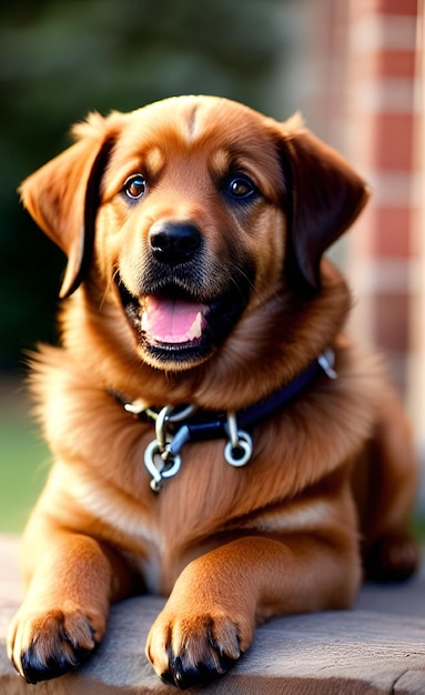 A dog with a collar that says'i'm a dog '