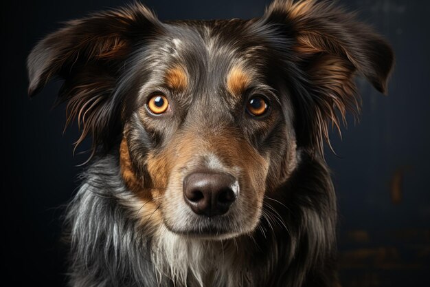 Dog with a floppy ear and soulful eyes sitting patiently for a treat Generative AI