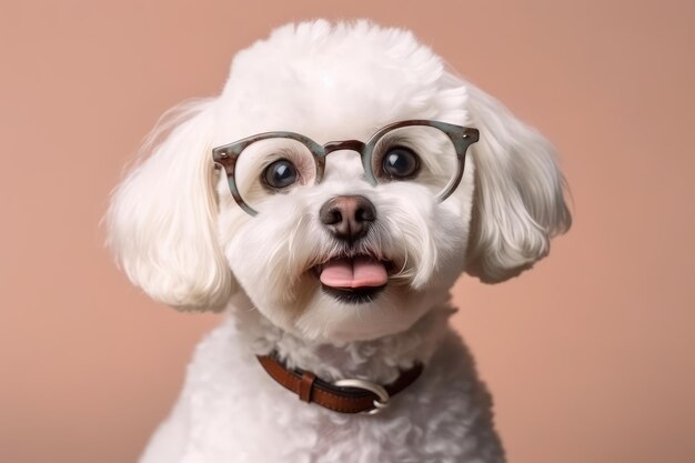 dog with glasses vision concept