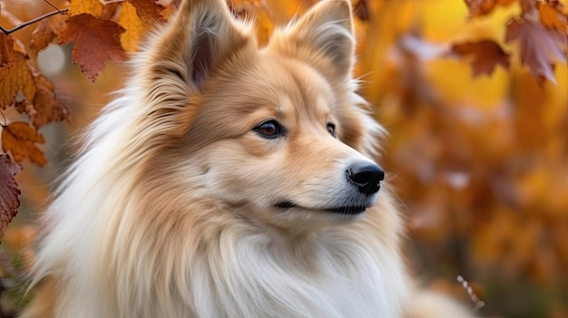 A dog with a golden coat