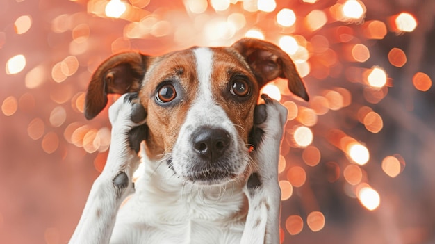 Photo a dog with its head on its hands