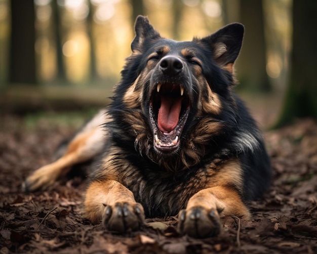 a dog with its mouth open is looking at the camera