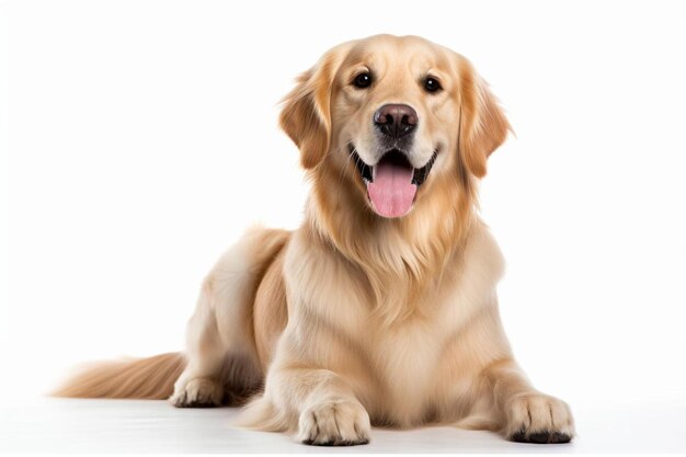 a dog with its tongue out and a white background