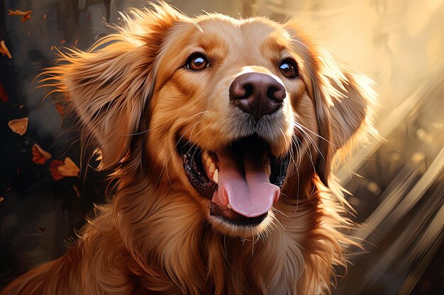 Photo a dog with a long haircut that is smiling