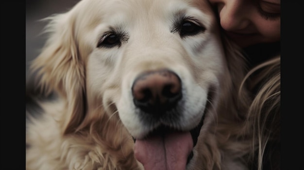 A dog with a pink tongue is smiling at the camera.