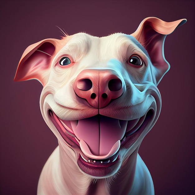 A dog with a pink tongue is smiling and the word pit bull is on the front.