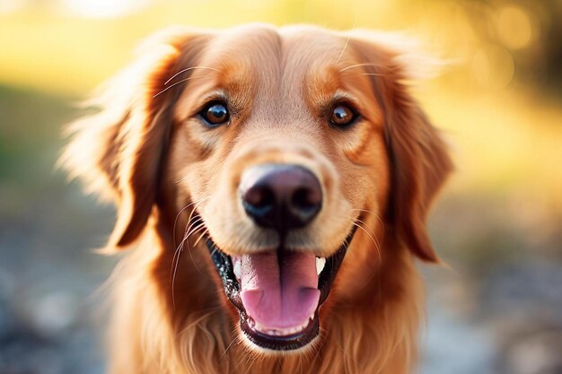 Photo a dog with a pink tongue that is smiling