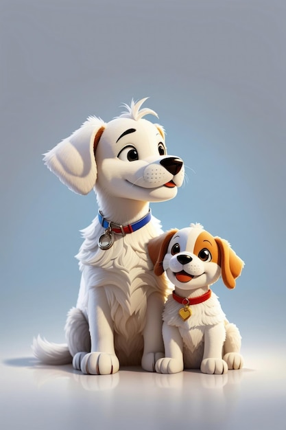 Dog_with_puppy_Disney_cartoon_style_high_quality_white