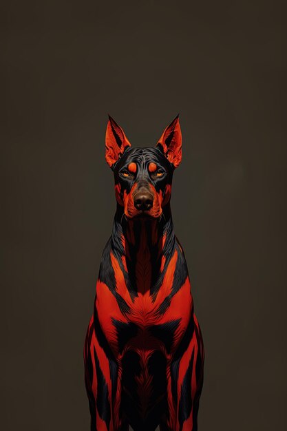 Photo a dog with a red and black body and a black background