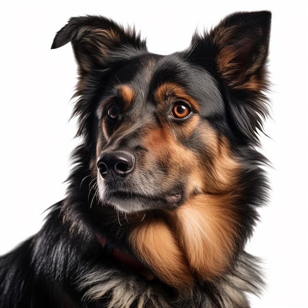 A dog with a red collar and a black collar is looking at the camera.