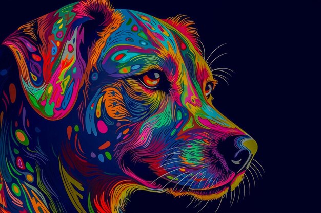 Dog with splash colors