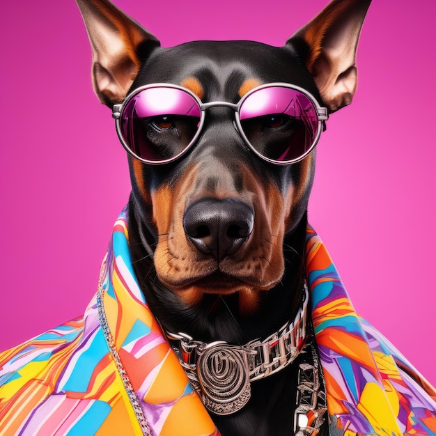 dog with sunglasses jacket sunglasses sunglasses and pink jacket