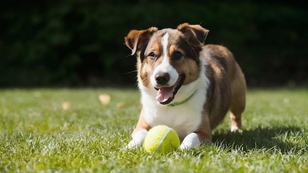 Собака с теннисным мячом
