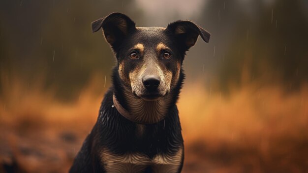 Dog with vintage background Generative AI