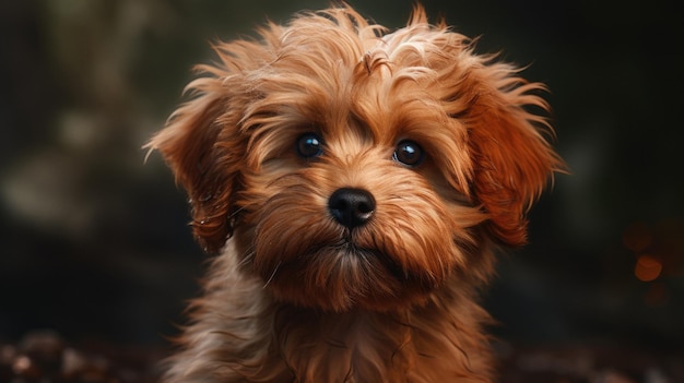 Premium AI Image | a dog with a wet hair on its head