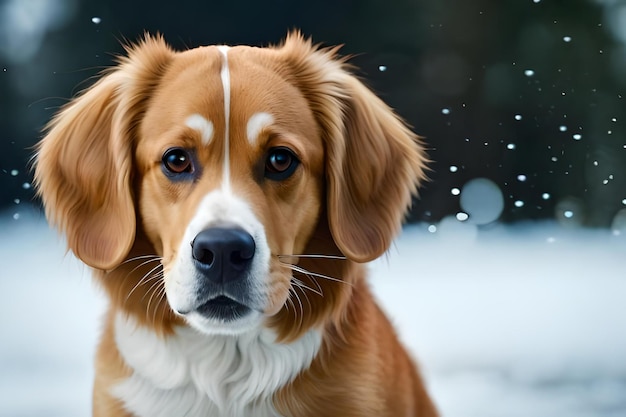 A dog with a white patch on his face