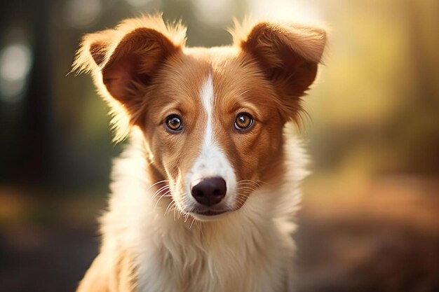 Photo a dog with a white patch on its face and a brown eye