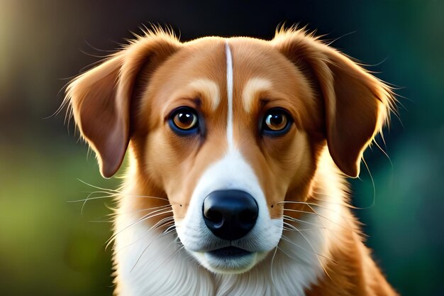 A dog with a white stripe on its face