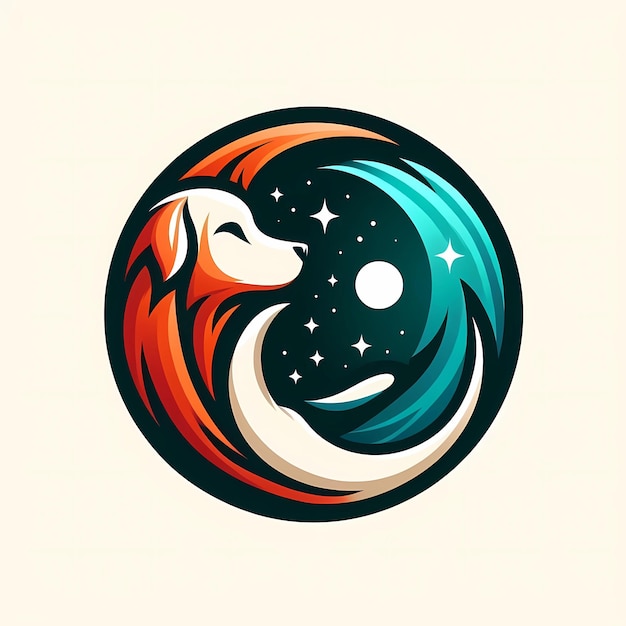 Foto logo del cane yinyang