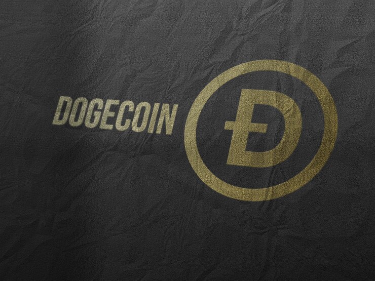 Photo dogecoin cryptocurrency and modern banking concept
