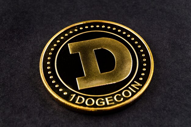 Photo dogecoin doge cryptocurrency means of payment in the financial sector