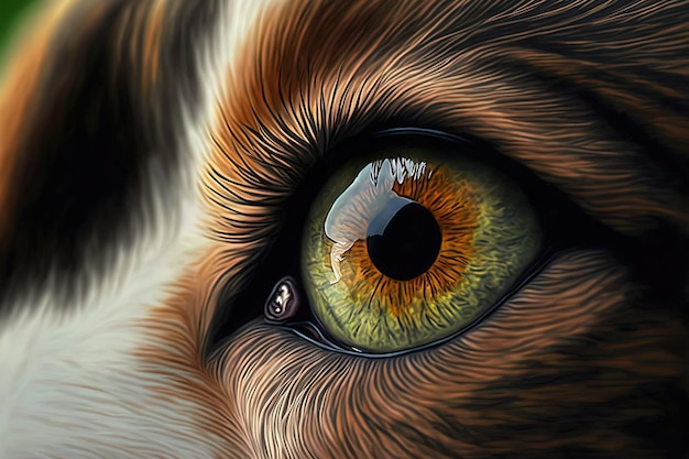 Dogs closeup eye macro