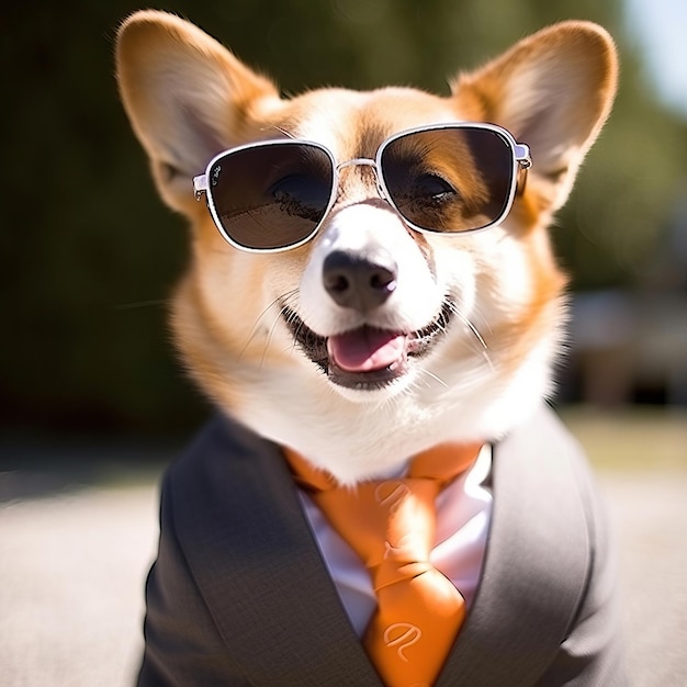 Photo dogs corgi dressed in christmas themed costumes prepare for the christmas party