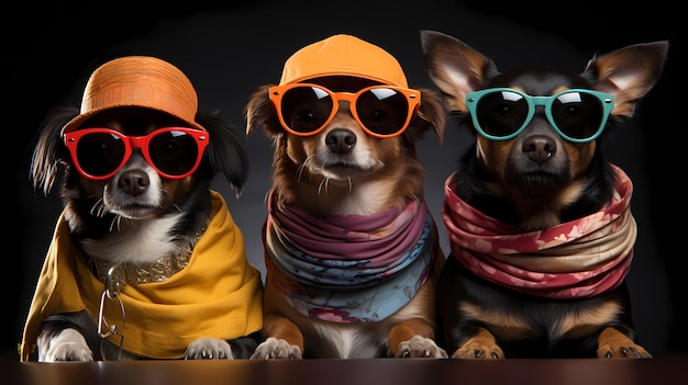 dogs of different breeds wearing glasses cool