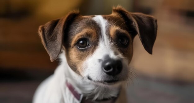 Photo a dogs gaze full of curiosity and love