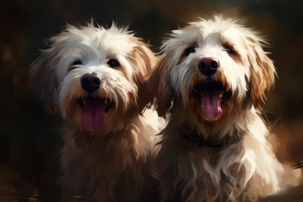 Dogs happy group smiling Generate Ai