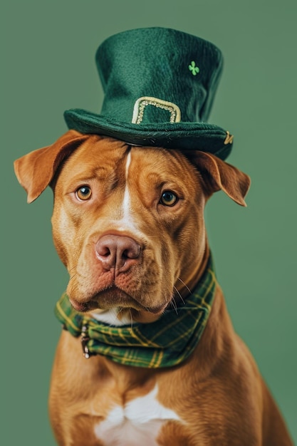 Dogs in leprechaun costume st patricks day