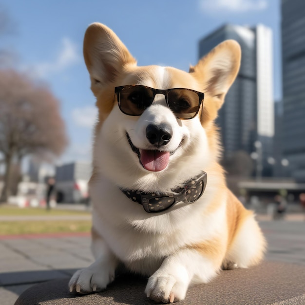 犬の通りと白背景