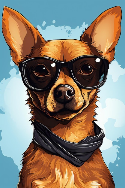 Dogs With Glasses Cool Illustartion