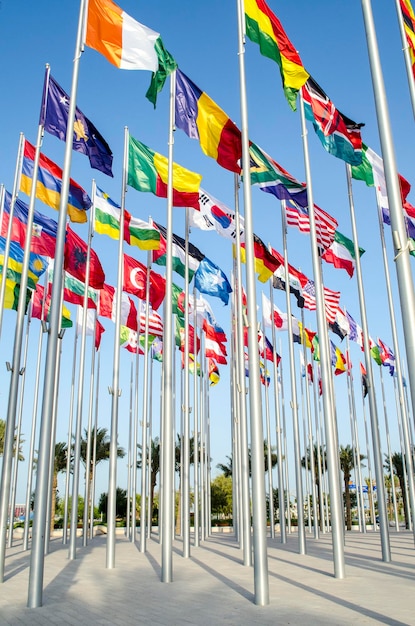 Photo doha qatar the flag plaza near al riwaq gallery on july 05 2023 in doha qatar