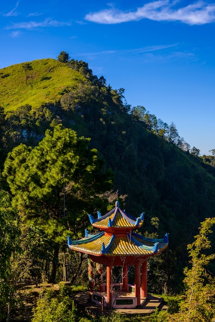 Doi Pha Tang 관점, 태국 치앙 라이 지방. 아름다운 위치