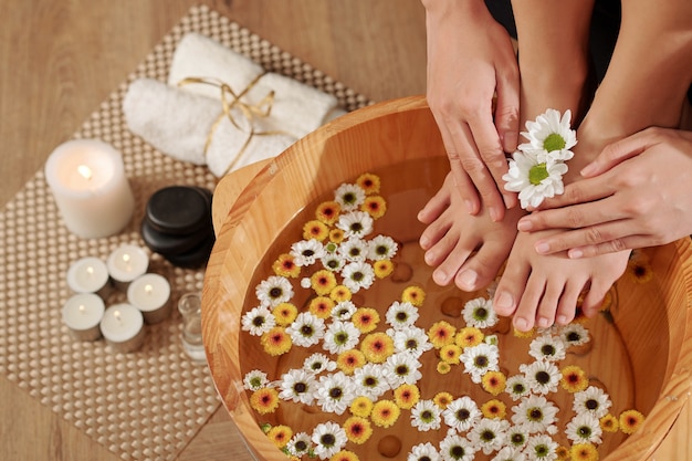 Doing pedicure at home