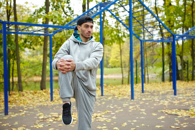 Doing Warm-up Exercises Outdoors