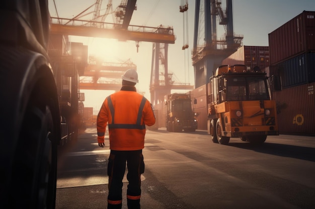 Dokwerkers in een scheepvaarthaven