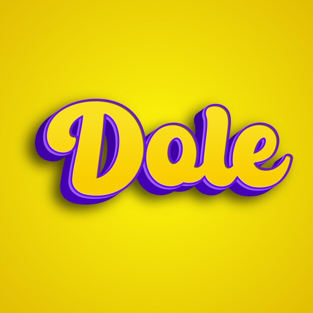 Dole typography 3d design yellow pink white background photo jpg