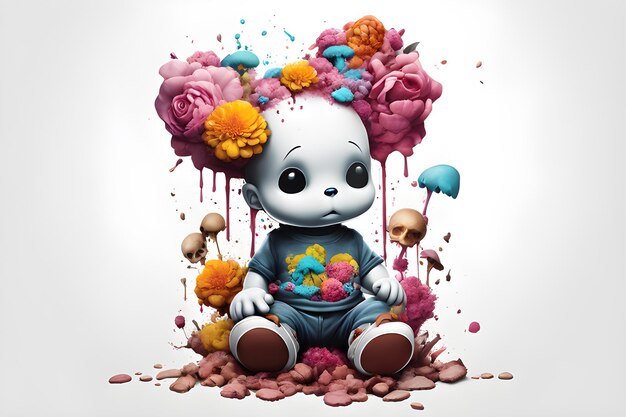 Doll in Blooms and Colors AI generated